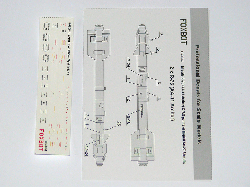 Foxbot Decals FBOT48050 1:48 Stencils for Missile R-73