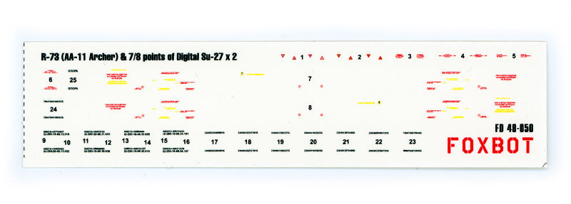 Foxbot Decals FBOT48050 1:48 Stencils for Missile R-73