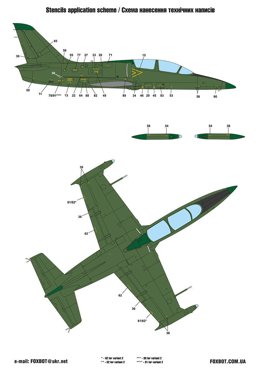 Foxbot Decals FBOT48051 1:48 Ukrainian Albatrosses: Let Aero L-39C/M1