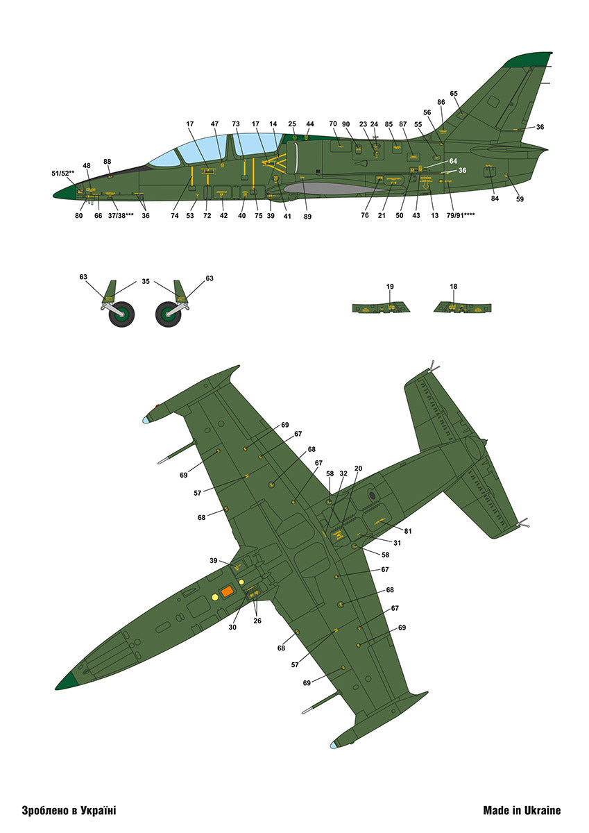 Foxbot Decals FBOT48051 1:48 Ukrainian Albatrosses: Let Aero L-39C/M1