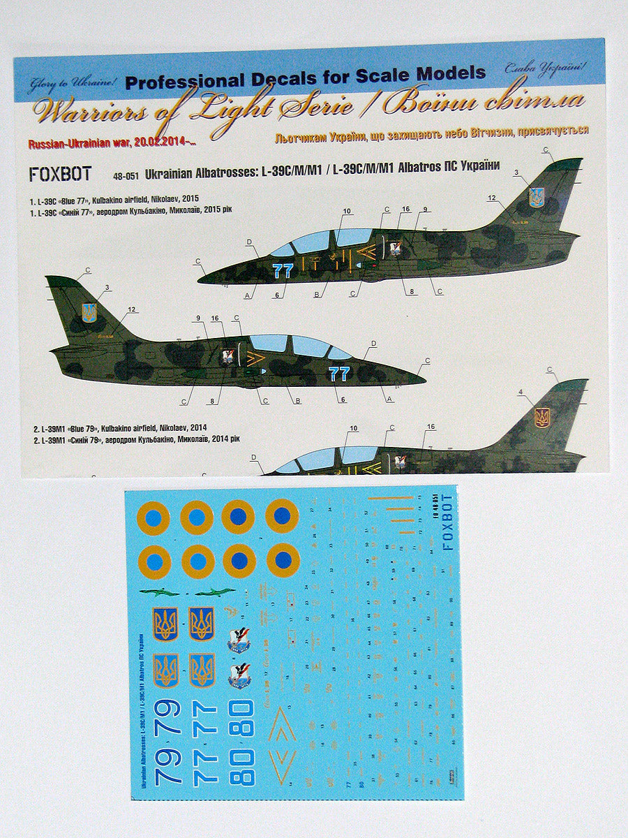 Foxbot Decals FBOT48051 1:48 Ukrainian Albatrosses: Let Aero L-39C/M1