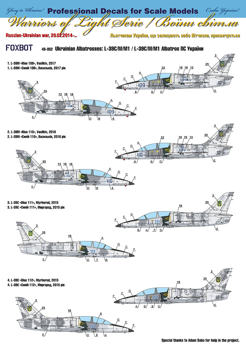 Foxbot FBOT48052 Ukrainian Digital Aero L-39C/M1 Decals 1:48