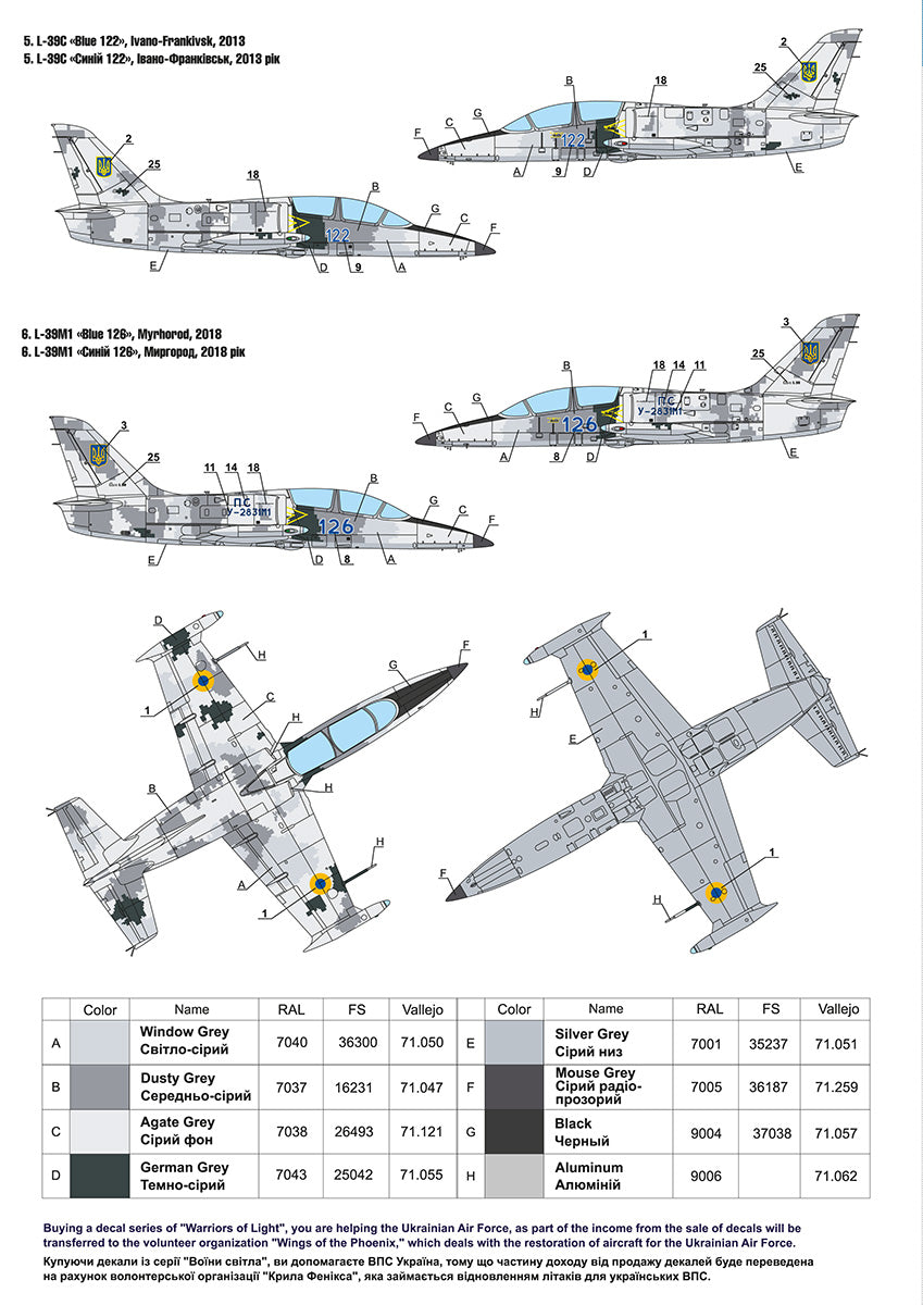 Foxbot FBOT48052 Ukrainian Digital Aero L-39C/M1 Decals 1:48