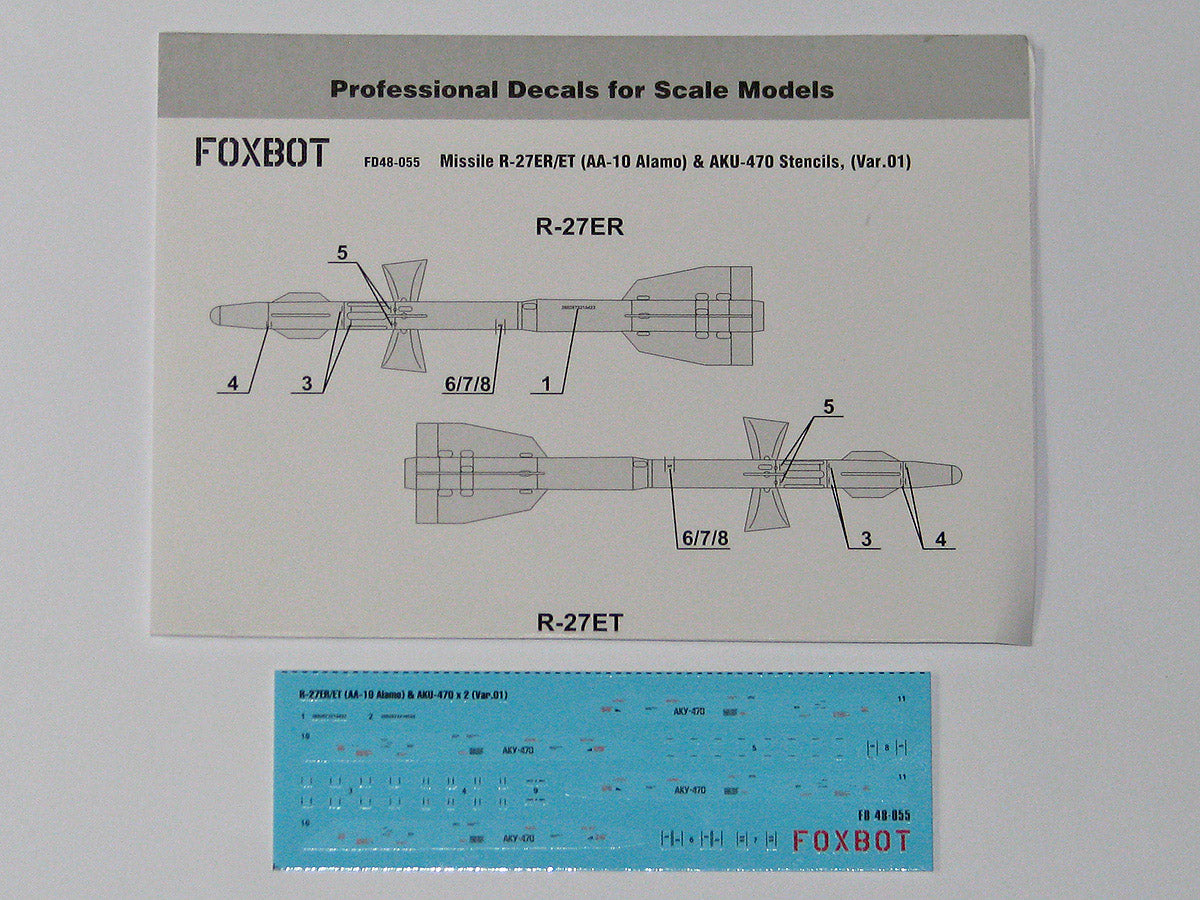 Foxbot Decals FBOT48055 1:48 Soviet Missile R-27ER/ET