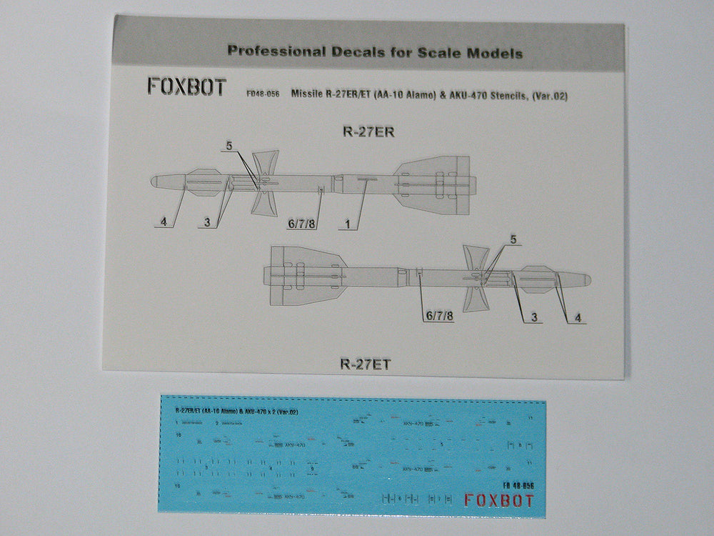 Foxbot Decals FBOT48056 1:48 Soviet Missile stencils R-27ER/ET