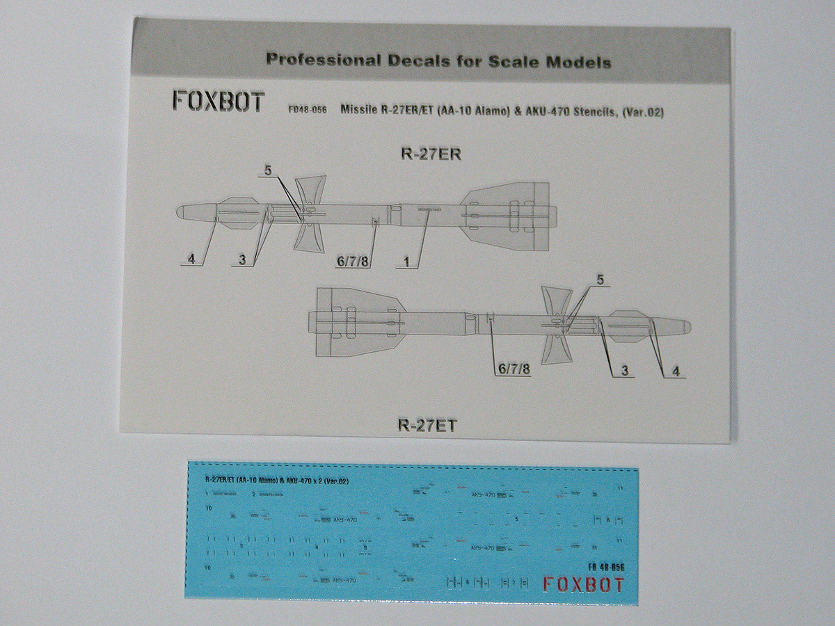 Foxbot Decals FBOT48056 1:48 Soviet Missile stencils R-27ER/ET