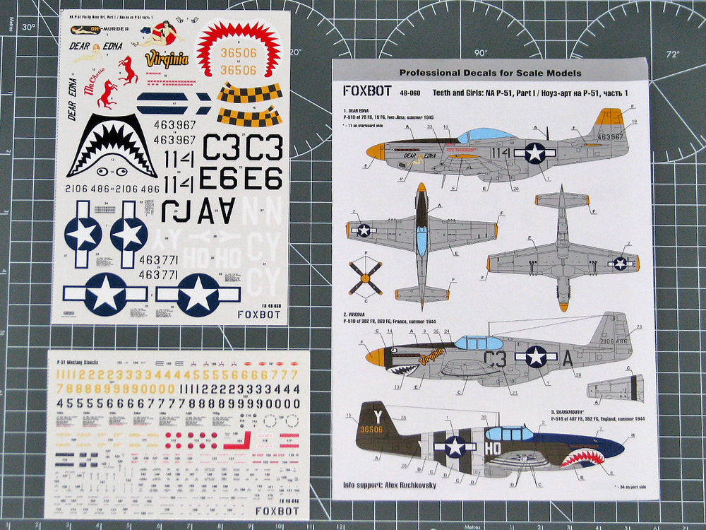 Foxbot FBOT48060 P-51 Mustang Nose Art & Stencils Pt 1 1:48