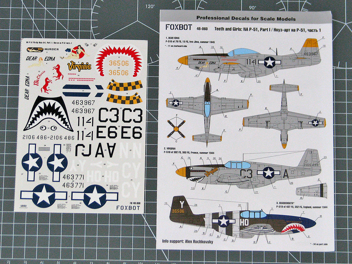 Foxbot FBOT48060A P-51 Mustang Nose Art (No Stencils) Pt 1 1:48