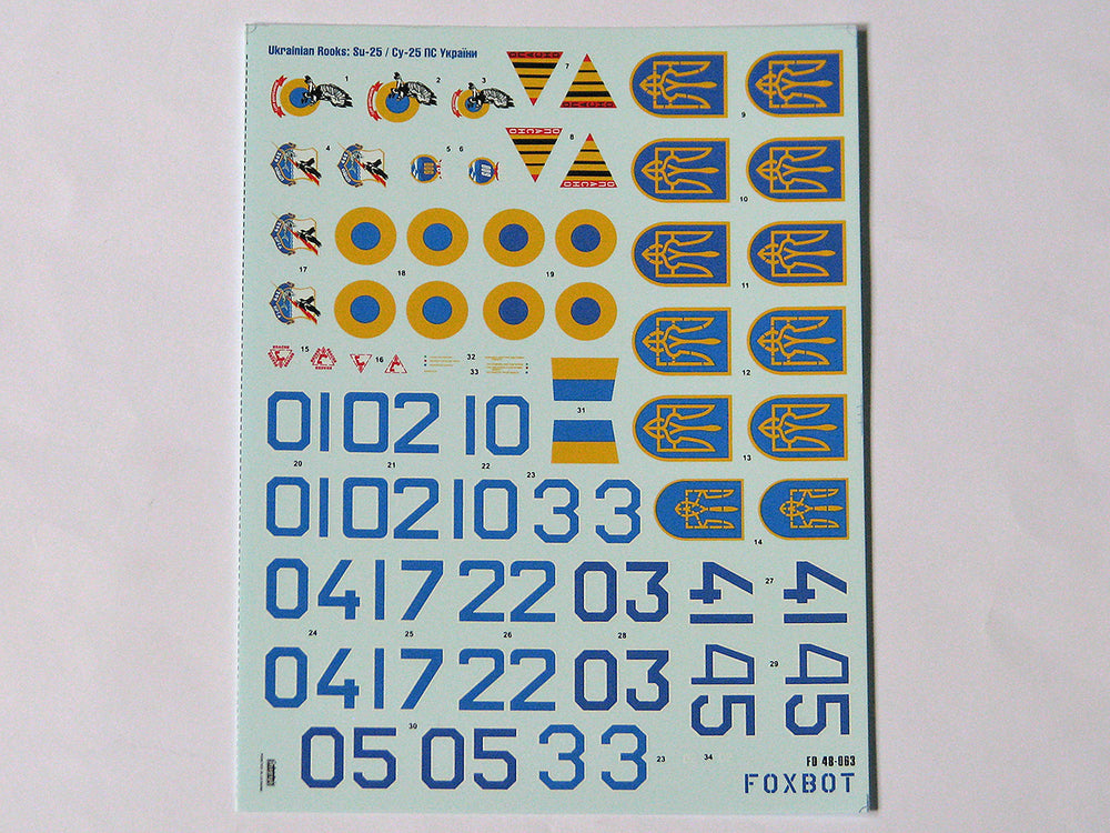 Foxbot FBOT48063 Ukrainian Rooks: Sukhoi Su-25 Decals 1:48