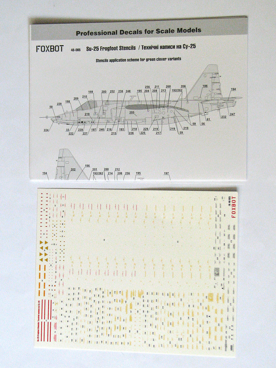 Foxbot FBOT48065 Ukrainian Su-25 Stencils 1:48