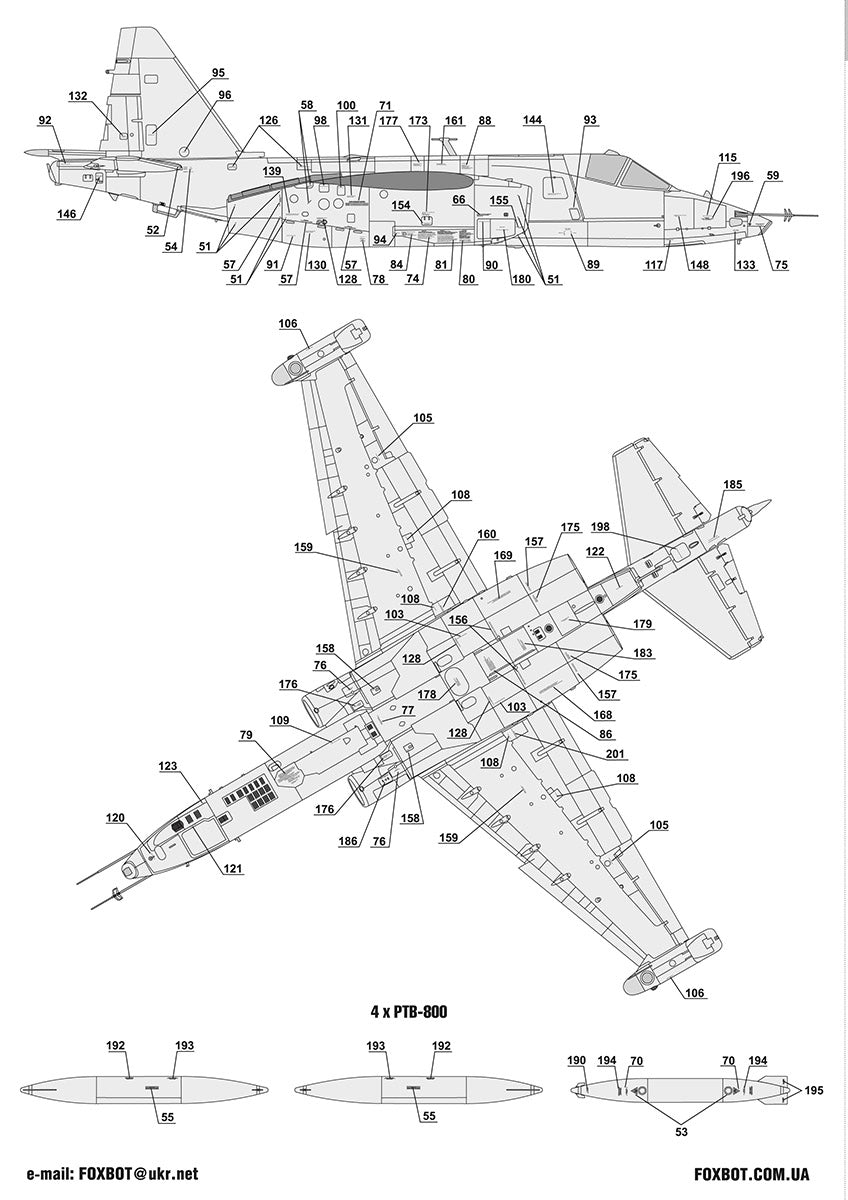 Foxbot Decals FBOT48066 1:48 Stencils for Digital Sukhoi Su-25