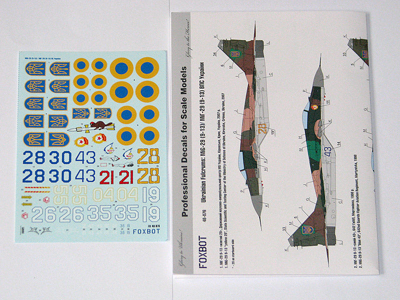 Foxbot Decals FBOT48076 1:48 Ukrainian Fulcrums: Mikoyan MiG-29
