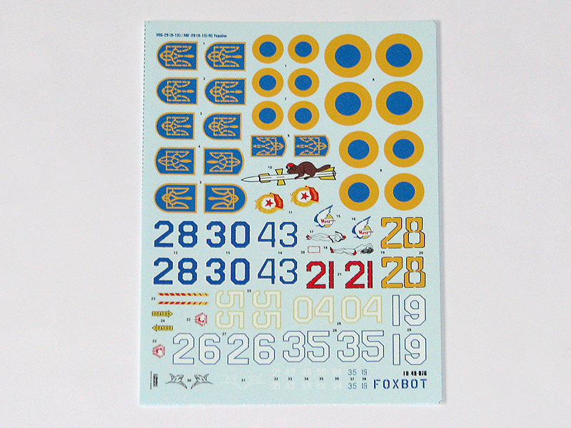 Foxbot Decals FBOT48076 1:48 Ukrainian Fulcrums: Mikoyan MiG-29