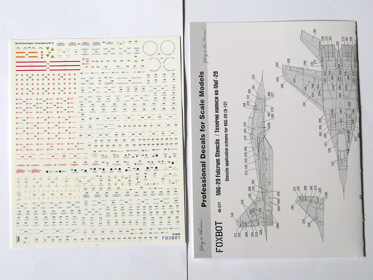 Foxbot Decals FBOT48077 1:48 Stencils for Mikoyan MiG-29