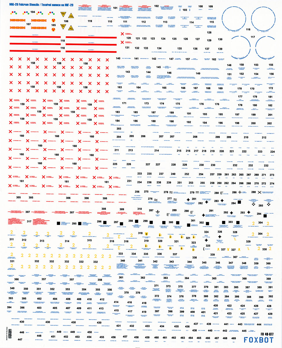 Foxbot Decals FBOT48077 1:48 Stencils for Mikoyan MiG-29
