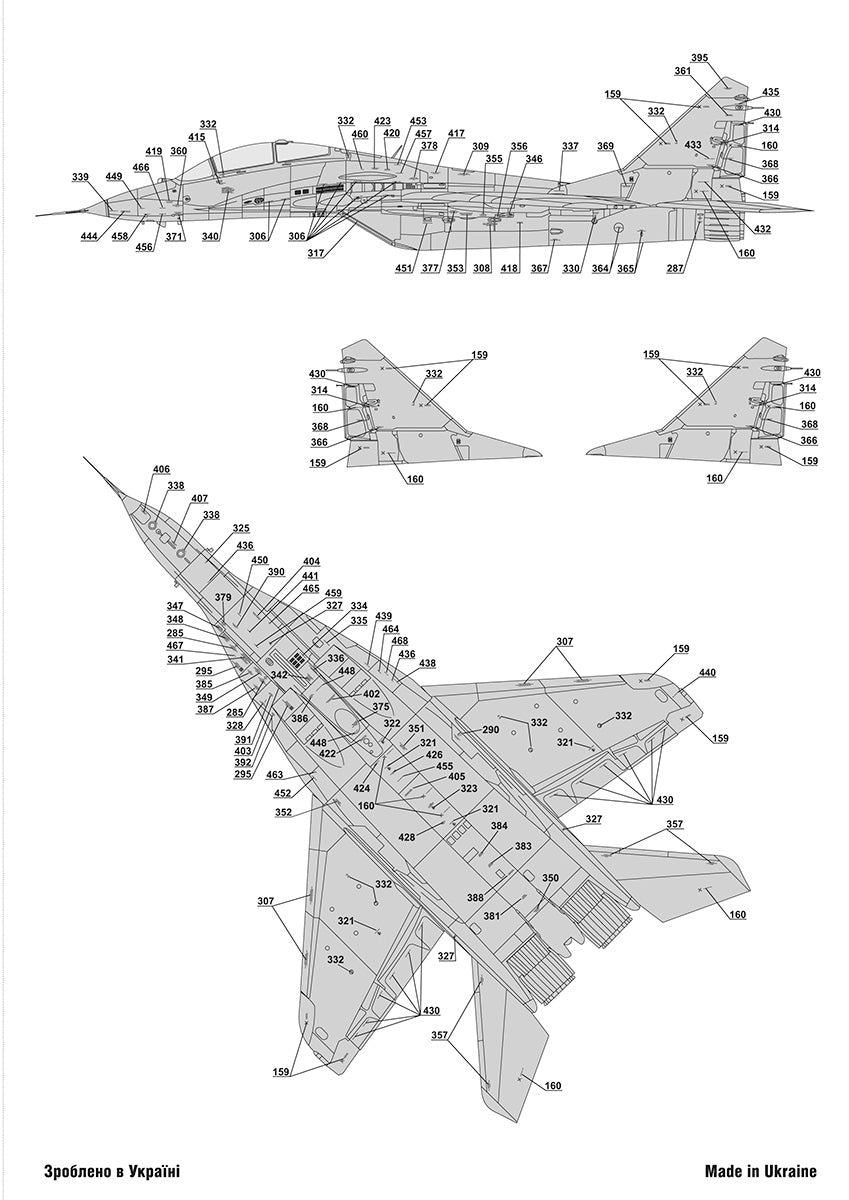 Foxbot Decals FBOT48077 1:48 Stencils for Mikoyan MiG-29