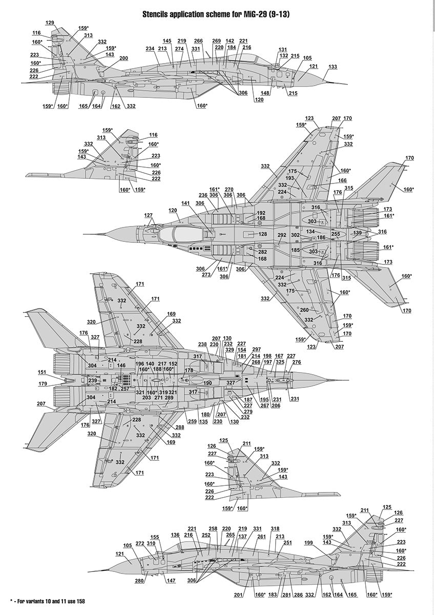 Foxbot Decals FBOT48077 1:48 Stencils for Mikoyan MiG-29