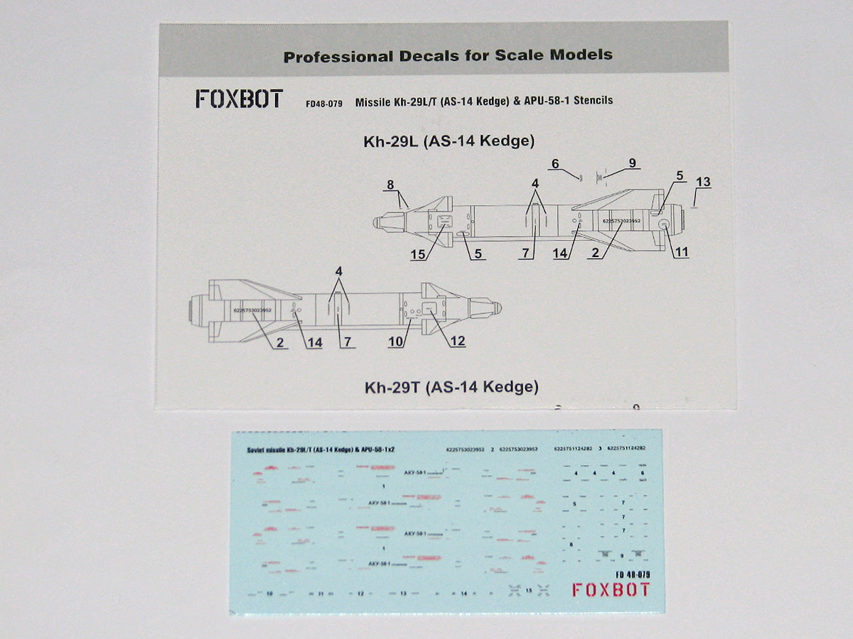 Foxbot Decals FBOT48079 1:48 Missile Kh-29L/T