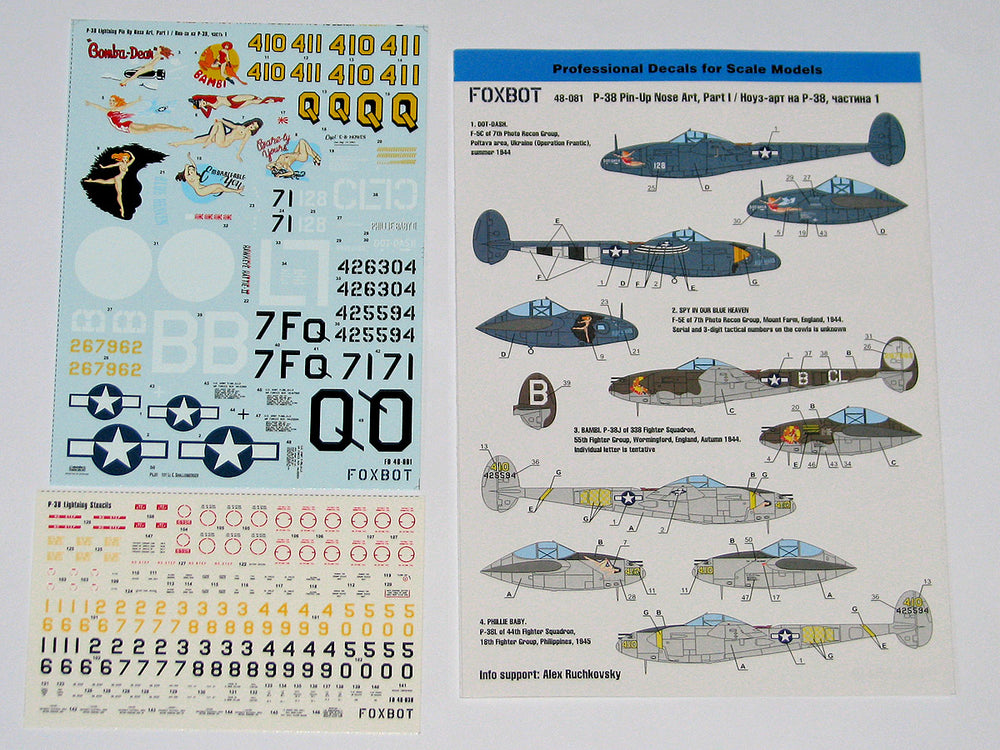 Foxbot FBOT48081 P-38 Lightning Pin-Up Nose Art Pt I 1:48