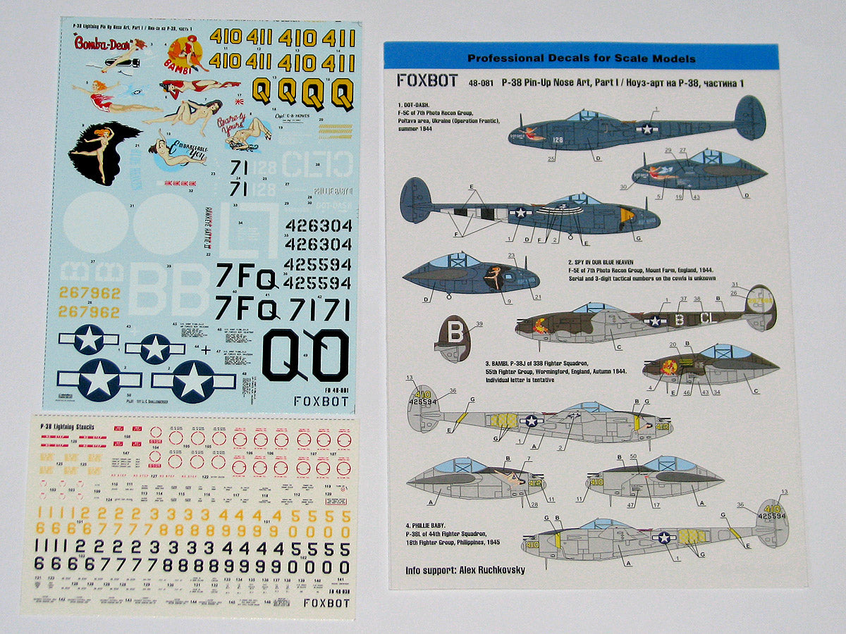 Foxbot FBOT48081 P-38 Lightning Pin-Up Nose Art Pt I 1:48