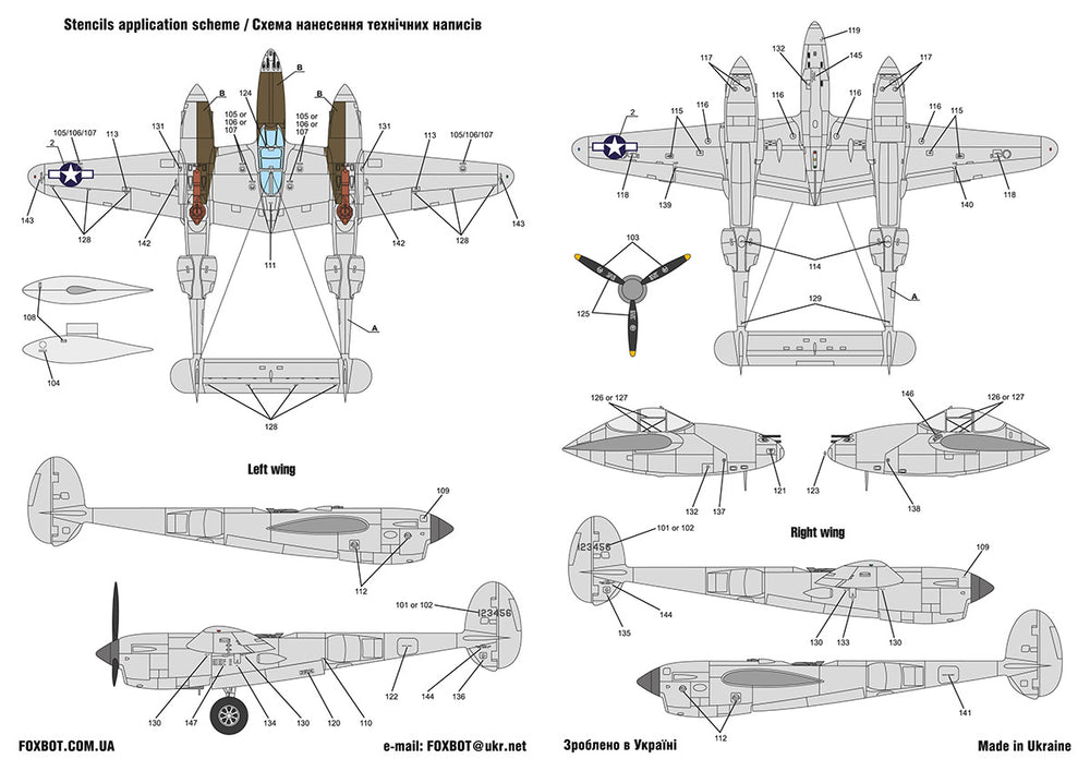 Foxbot FBOT48081 P-38 Lightning Pin-Up Nose Art Pt I 1:48