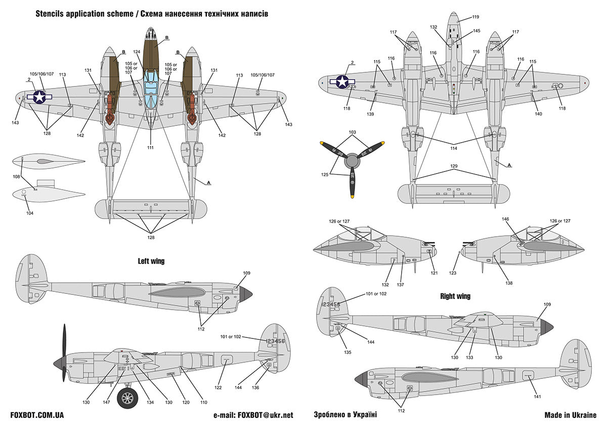 Foxbot FBOT48081 P-38 Lightning Pin-Up Nose Art Pt I 1:48