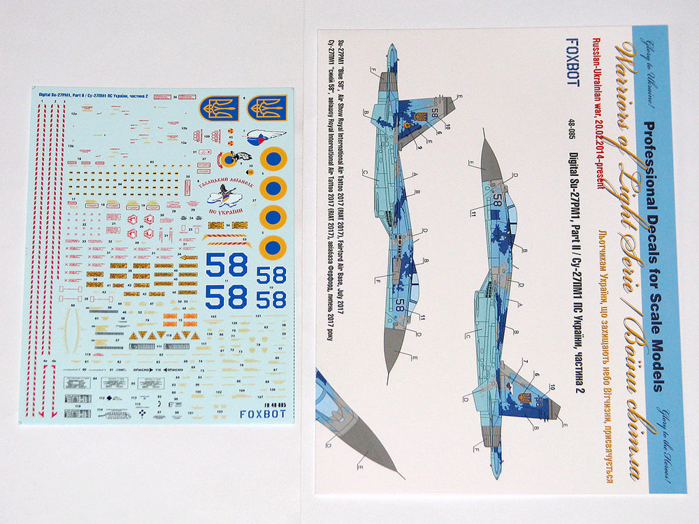 Foxbot FBOT48085T Ukrainian Su-27P Digital Camo & Stencils 1:48