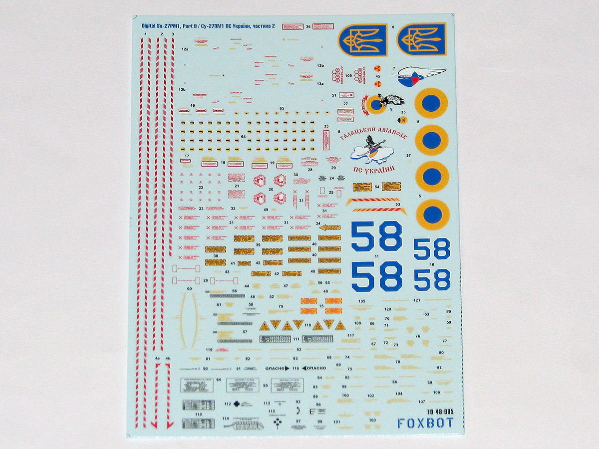 Foxbot FBOT48085T Ukrainian Su-27P Digital Camo & Stencils 1:48