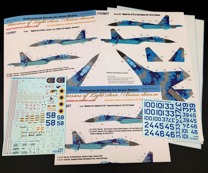 Foxbot FBOT48085T Ukrainian Su-27P Digital Camo & Stencils 1:48