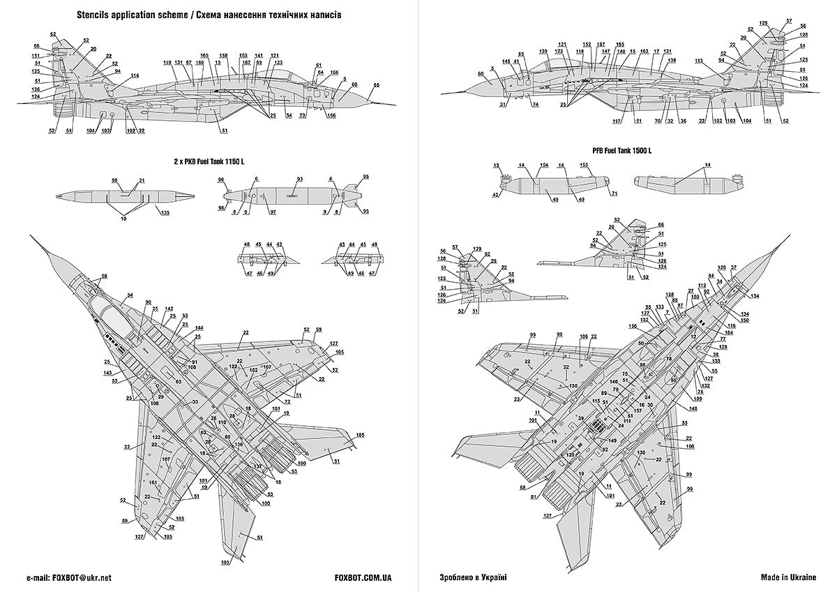 Foxbot FBOT48086 Ukrainian Digital Falcons: MiG-29 9-13 1:48