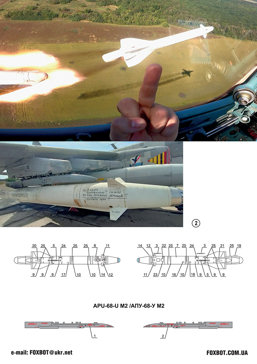 Foxbot Decals FBOT48087 1:48 Stencils for Missile Kh-25ML