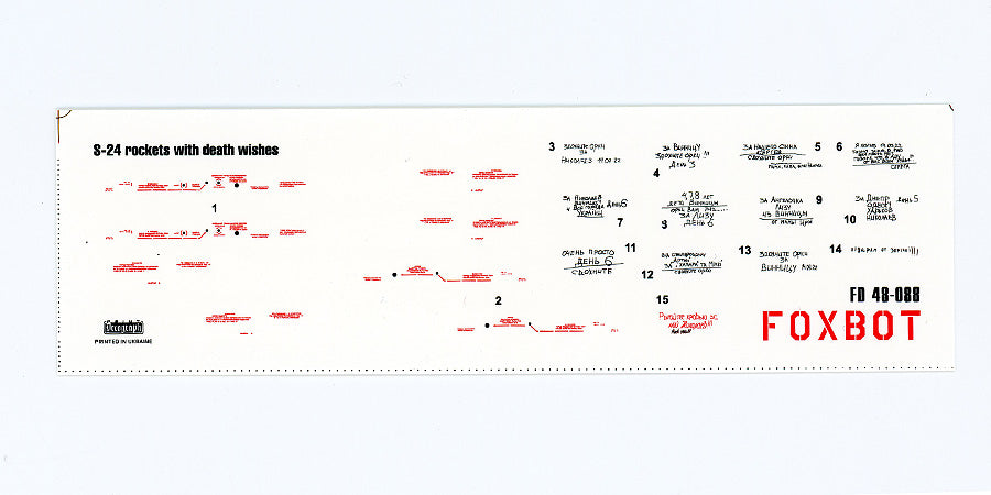 Foxbot FBOT48088 S-24 Rocket Death Wish Stencils Ukraine 1:48