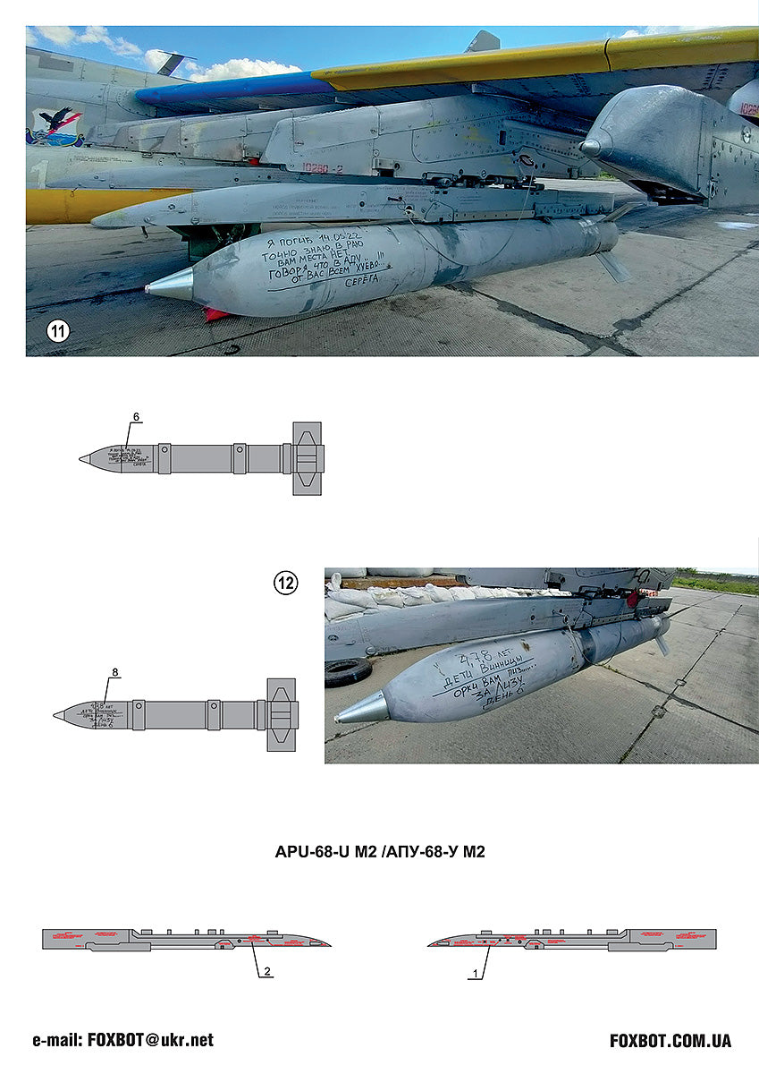 Foxbot FBOT48088 S-24 Rocket Death Wish Stencils Ukraine 1:48