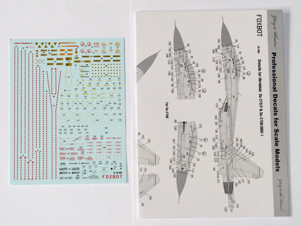 Foxbot FBOT48093 Ukrainian Su-27 & Su-27UB Stencils 1:48