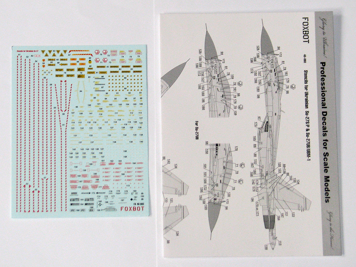 Foxbot FBOT48093 Ukrainian Su-27 & Su-27UB Stencils 1:48