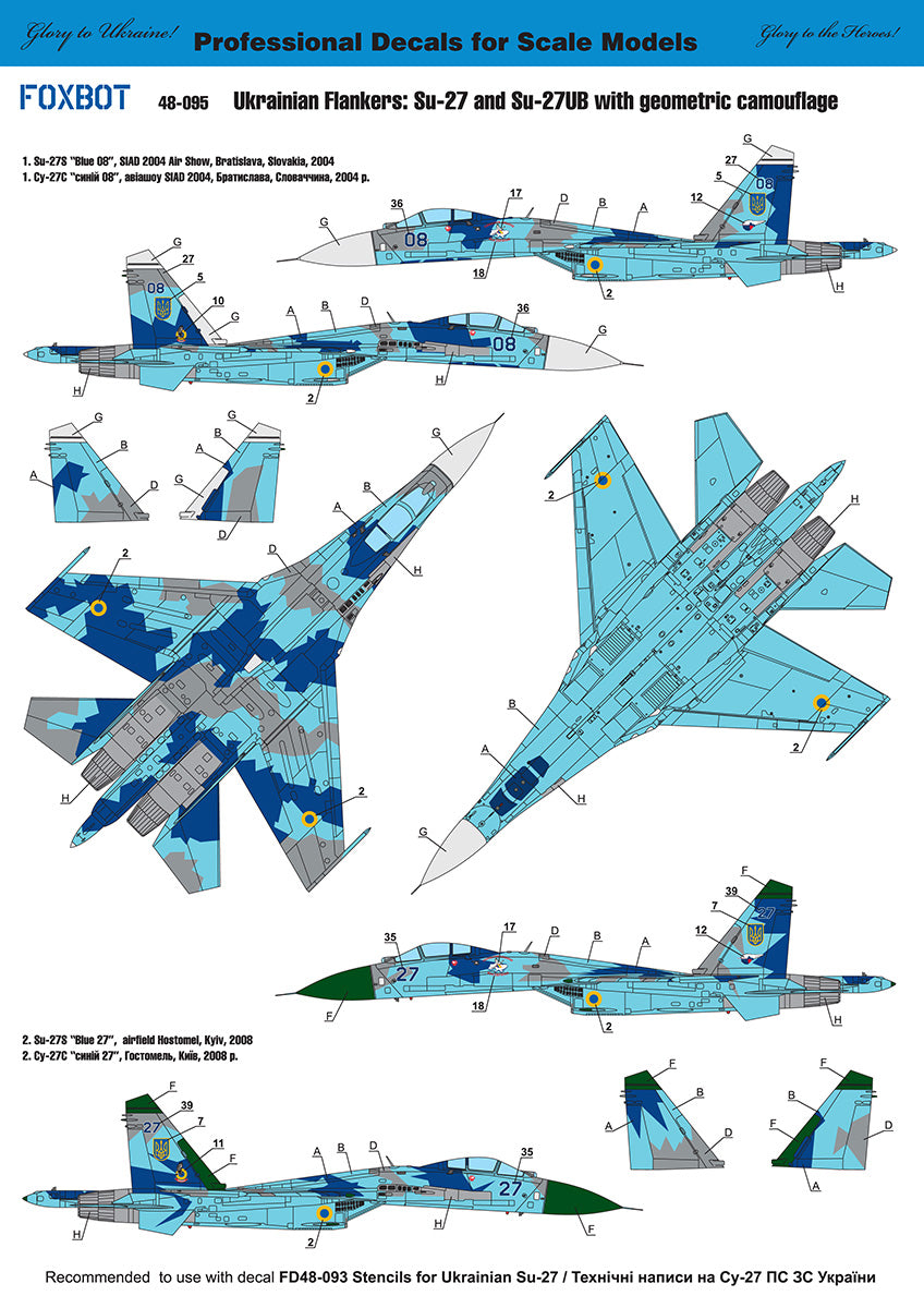 Foxbot FBOT48095T 1:48 Ukrainian Su-27/UB Geometric Camo & Stencils