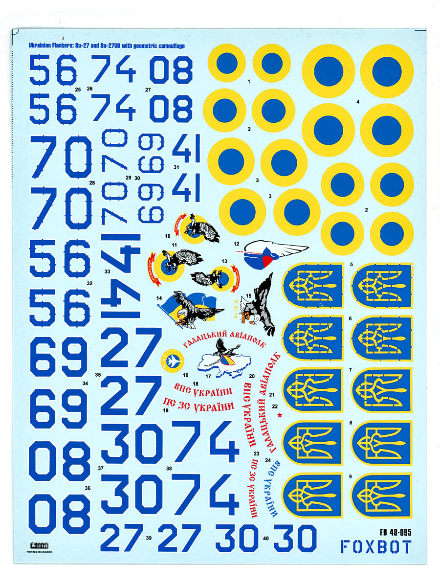Foxbot FBOT48095 Ukrainian Su-27/UB Geometric Camo Decals 1:48