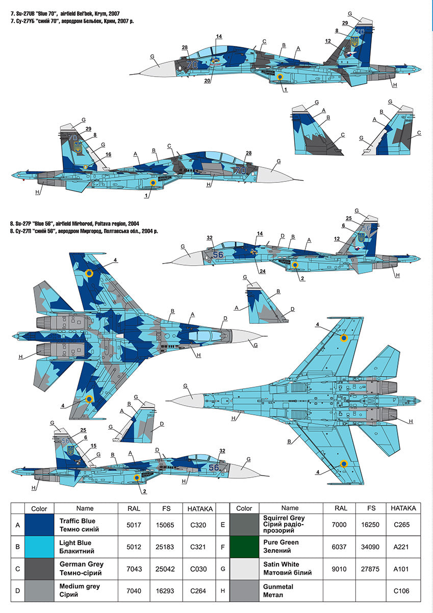 Foxbot FBOT48095 Ukrainian Su-27/UB Geometric Camo Decals 1:48