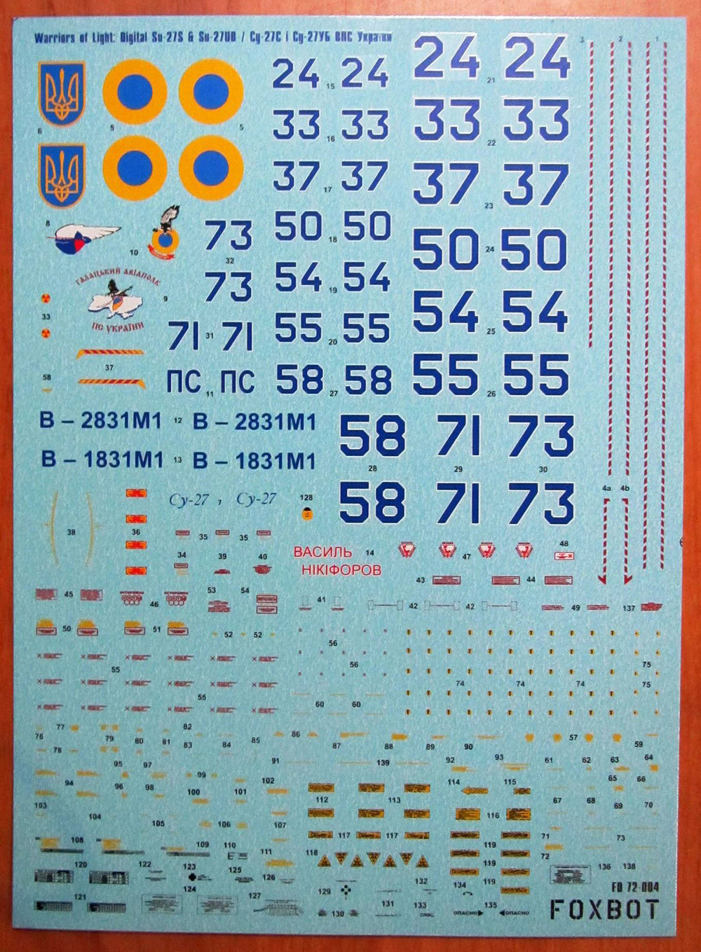 Foxbot FBOT72004 Ukrainian Su-27S/UB Digital Camo Decals 1:72