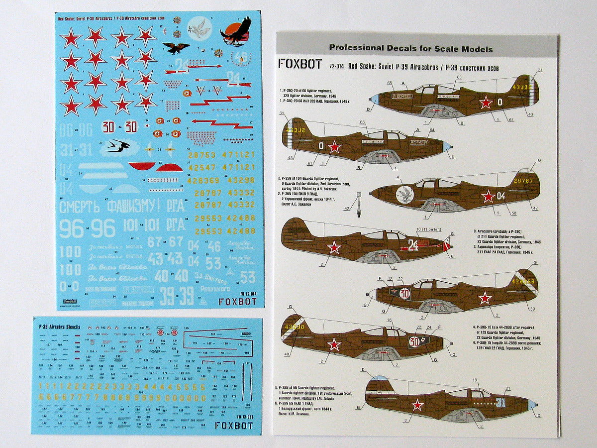Foxbot FBOT72014 Soviet P-39N/Q Red Snake & Stencils 1:72