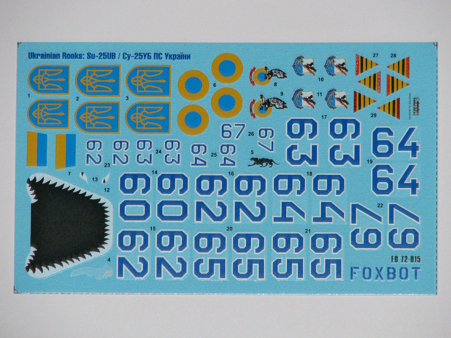 Foxbot Decals FBOT72015T 1:72 Ukrainian Rooks: Sukhoi Su-25UB and Stencils