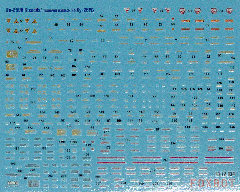 Foxbot Decals FBOT72015T 1:72 Ukrainian Rooks: Sukhoi Su-25UB and Stencils
