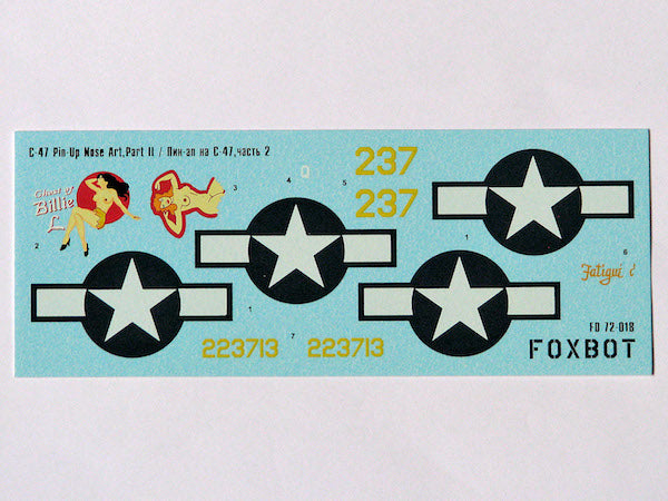 Foxbot FBOT72018 Douglas C-47 Pin-Up Nose Art & Stencils Pt 2 1:72