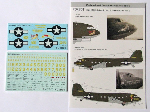 Foxbot FBOT72019 Douglas C-47 Pin-Up & Stencils Part 3 1:72