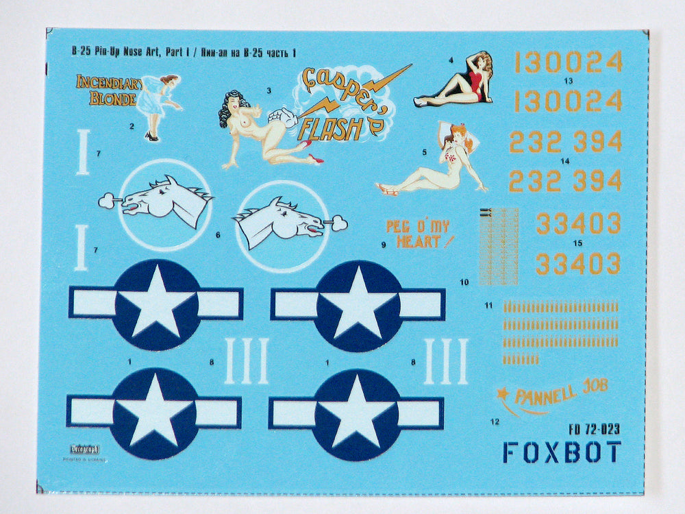 Foxbot FBOT72023 B-25C/D Mitchell Pin-Up & Stencils Pt 1 1:72