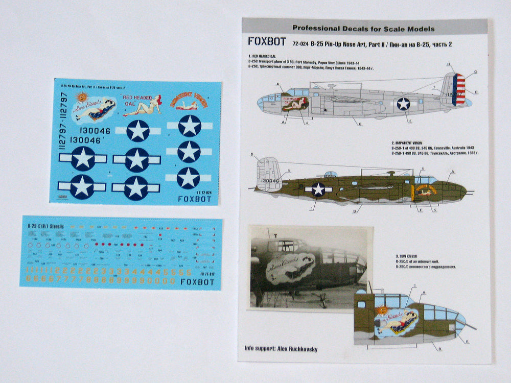 Foxbot FBOT72024 B-25C/D Mitchell Pin-Up & Stencils Pt 2 1:72