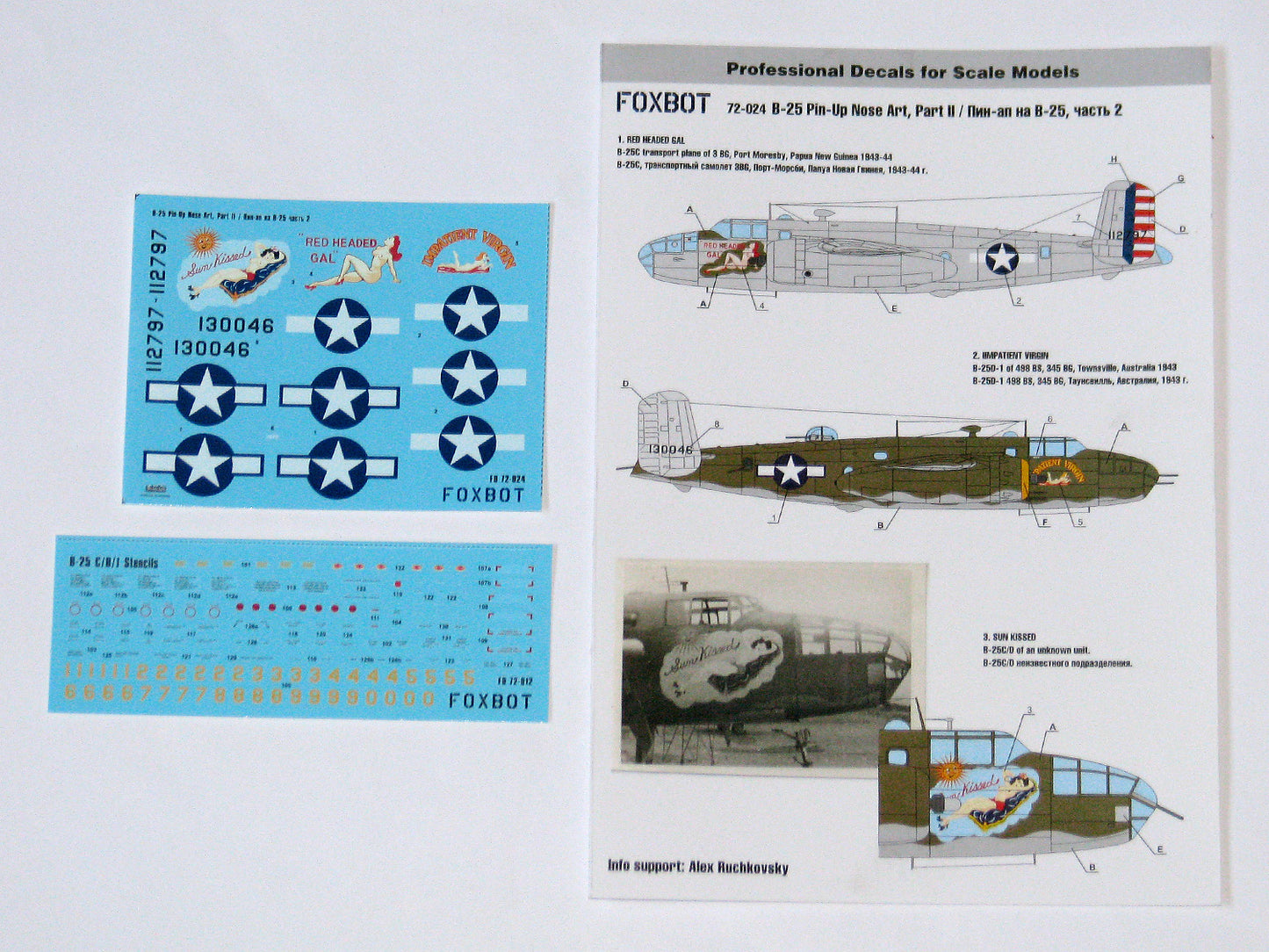 Foxbot FBOT72024 B-25C/D Mitchell Pin-Up & Stencils Pt 2 1:72