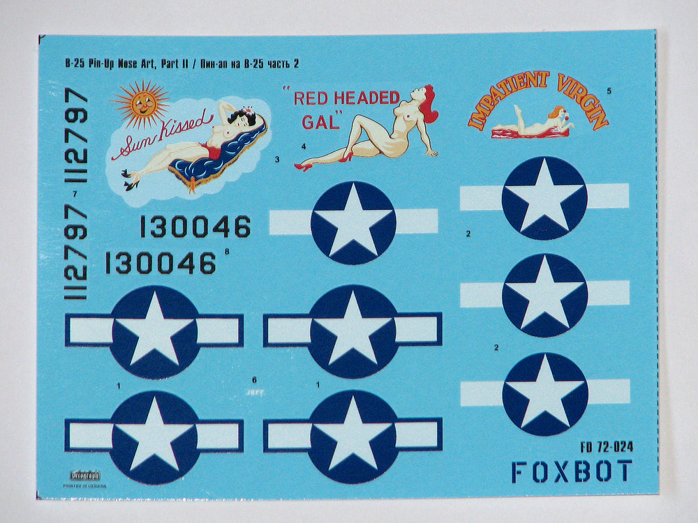 Foxbot FBOT72024 B-25C/D Mitchell Pin-Up & Stencils Pt 2 1:72