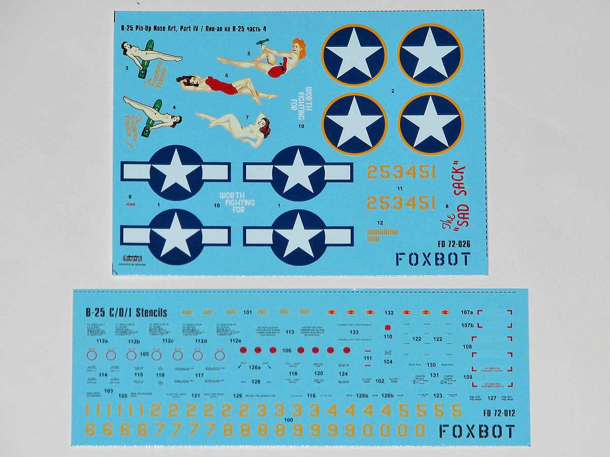 Foxbot FBOT72026 B-25C/D Mitchell Pin-Up & Stencils Pt 4 1:72