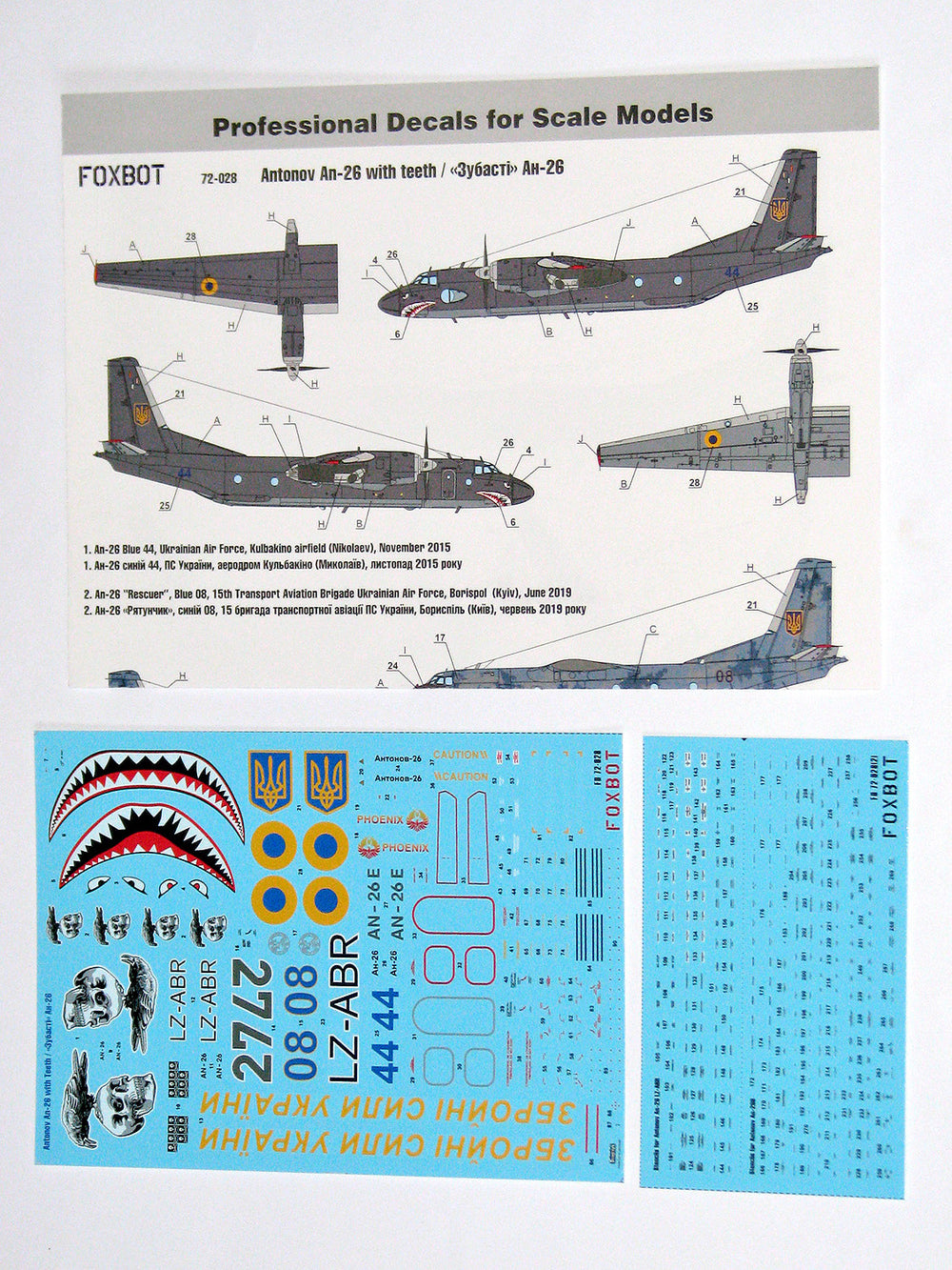 Foxbot Decals FBOT72028 1:72 Antonov An-26 with teeth